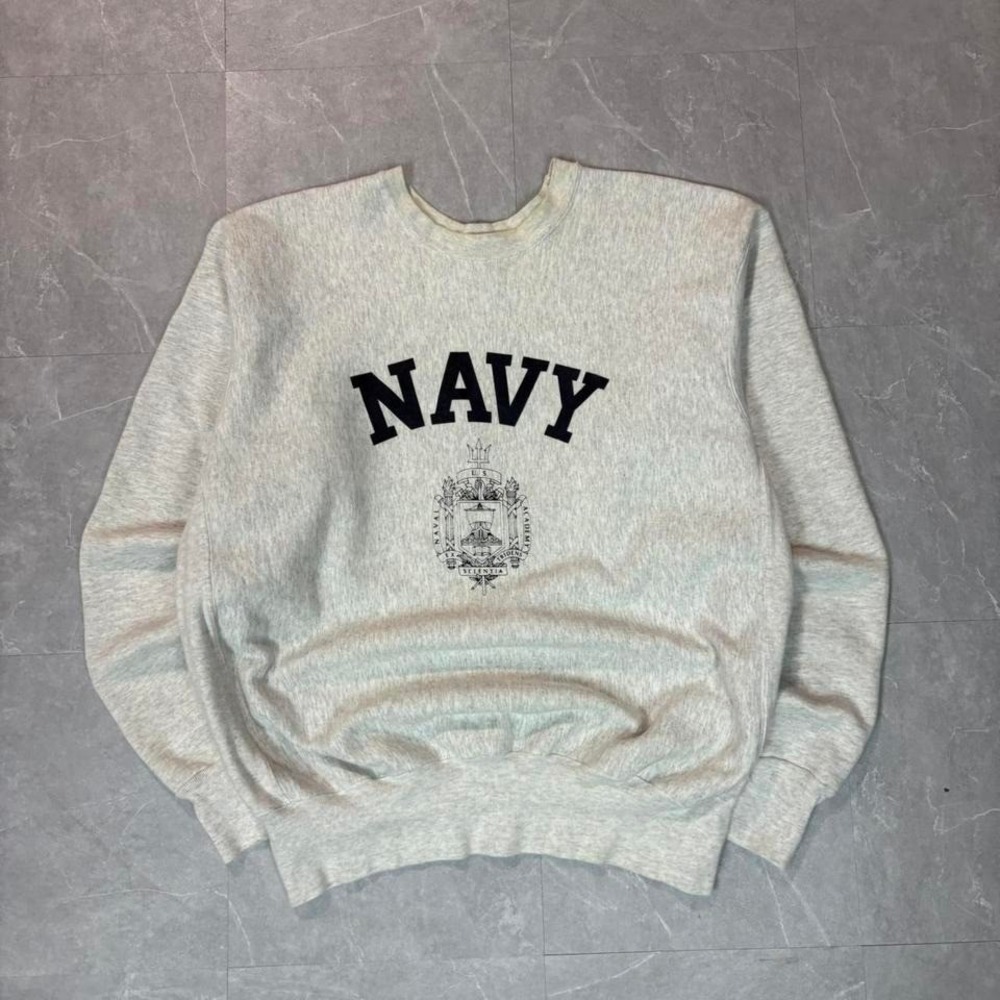 90's Navy‎ Reverse weave crewneck